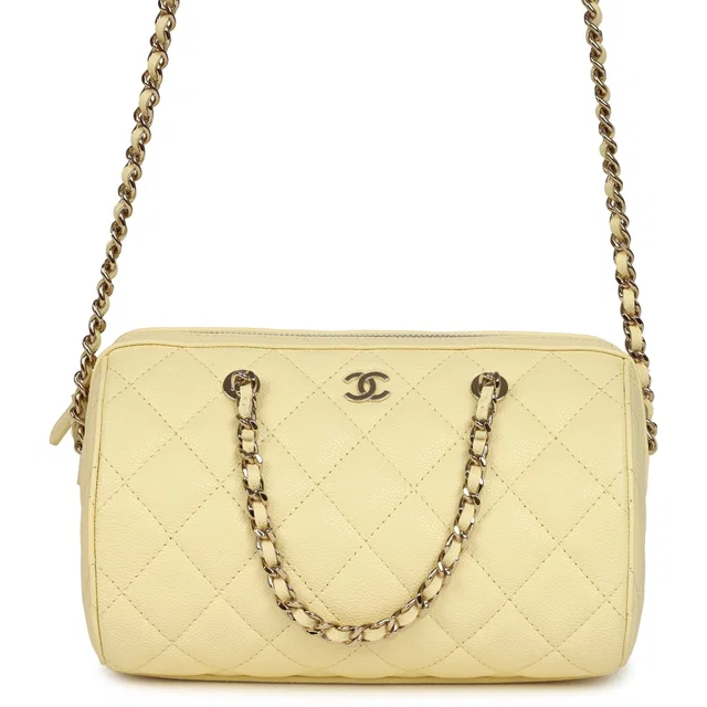 Chanel Mini Timeless Classic Barrel Bag in Yellow Caviar leather from Madison Avenue Couture
