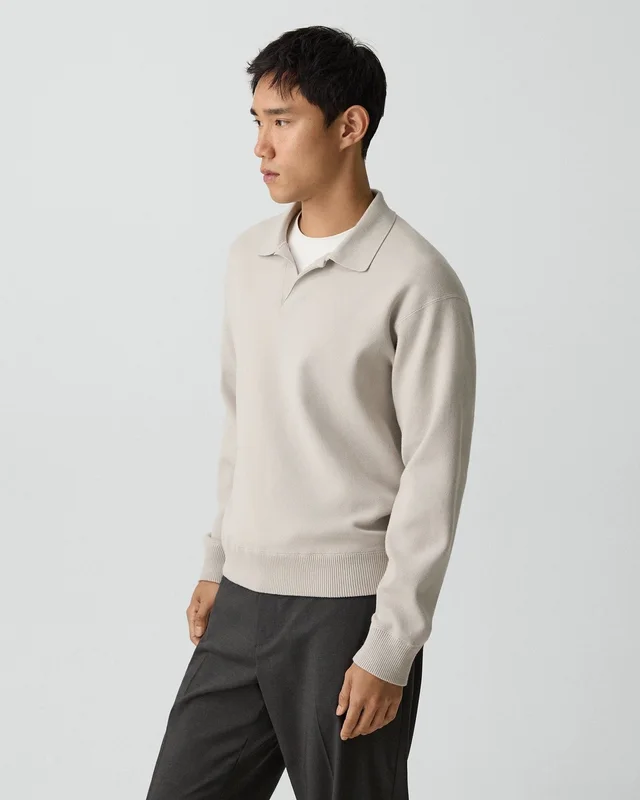 Theory Open Collar Sweater in Light Bilen, photo 3 of 7 from Theory
