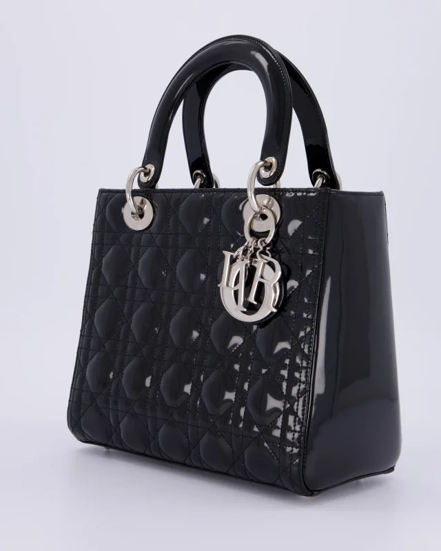 Black Patent Medium Lady Dior Bag in Black Patent leather from Sellier, photo 9 of 18
