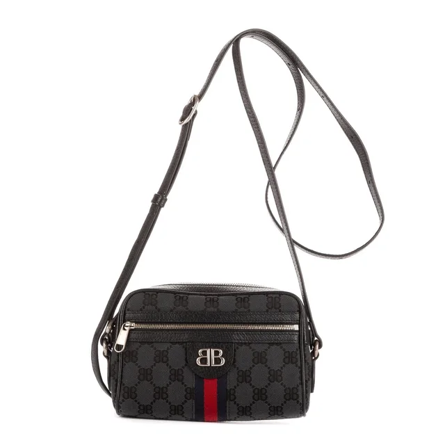 Balenciaga Hacker Project Ophidia Navy Blue Monogram Jacquard Canvas Shoulder in Navy Canvas from The Reluxe