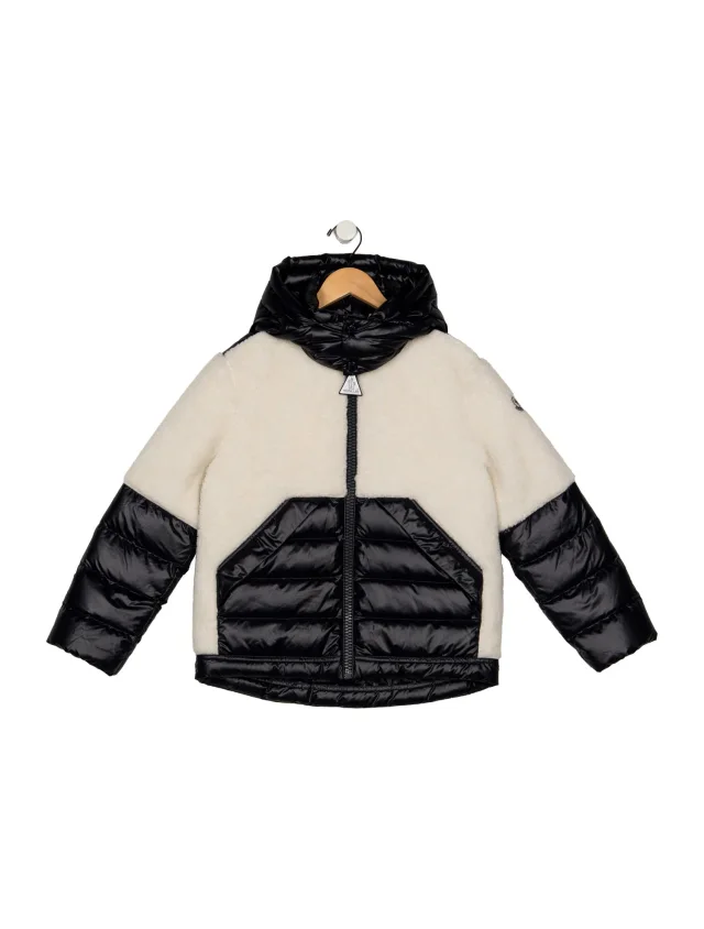Moncler Faux Fur Puffer Jacket in blue from The RealReal