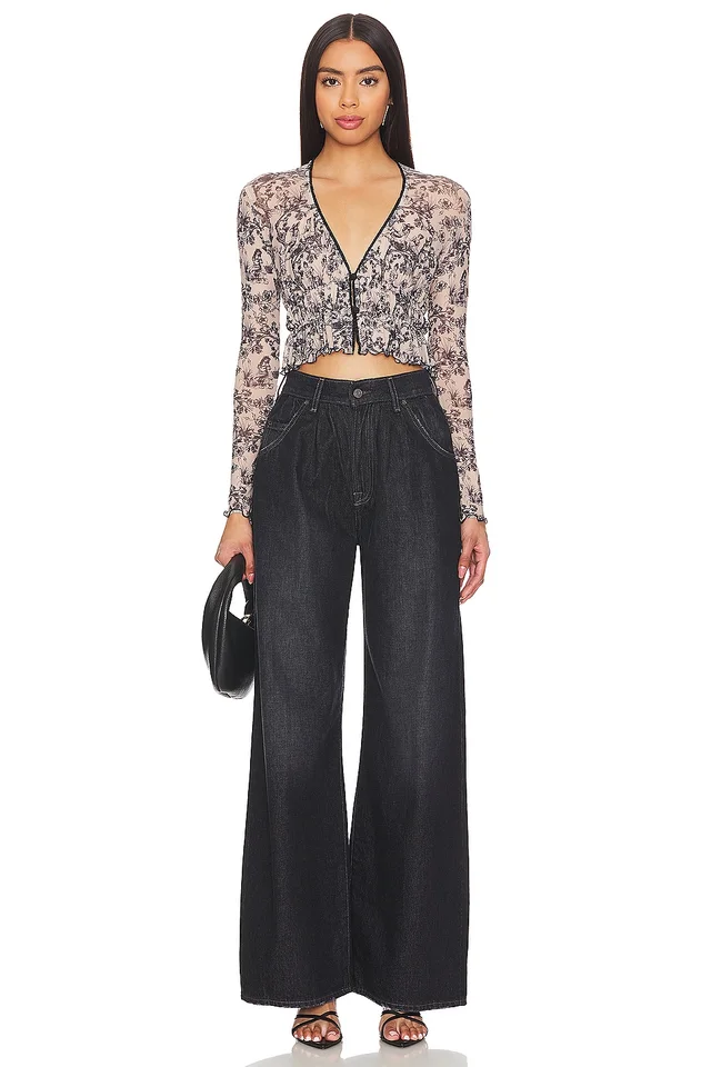 Only Hearts Afternoon Delight Ruched Cardi Top in Toile, photo 4 of 4 from REVOLVE (Canada)