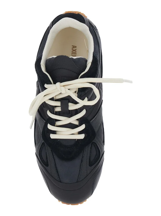 Axel arigato 'Slow Runner' Black Sneaker with Insert Design and Grooved Sole in Leather and Suede Woman in Black 40% Leather 33% Suede 27% Nubuck, photo 8 of 8 from Gaudenzi Boutique