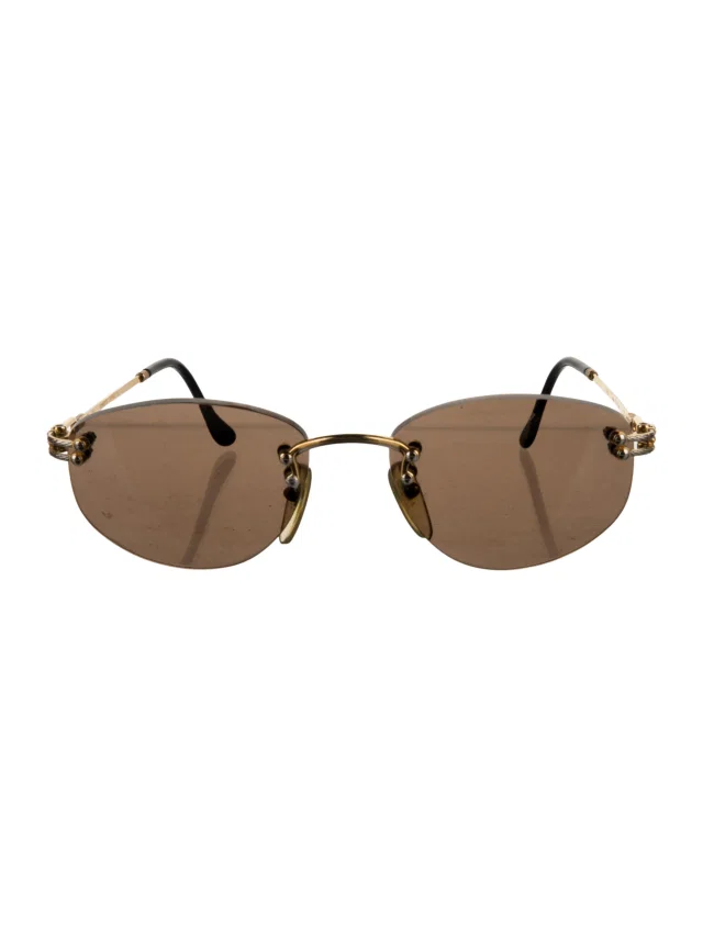 FRED Narrow Tinted Sunglasses in gold from The RealReal