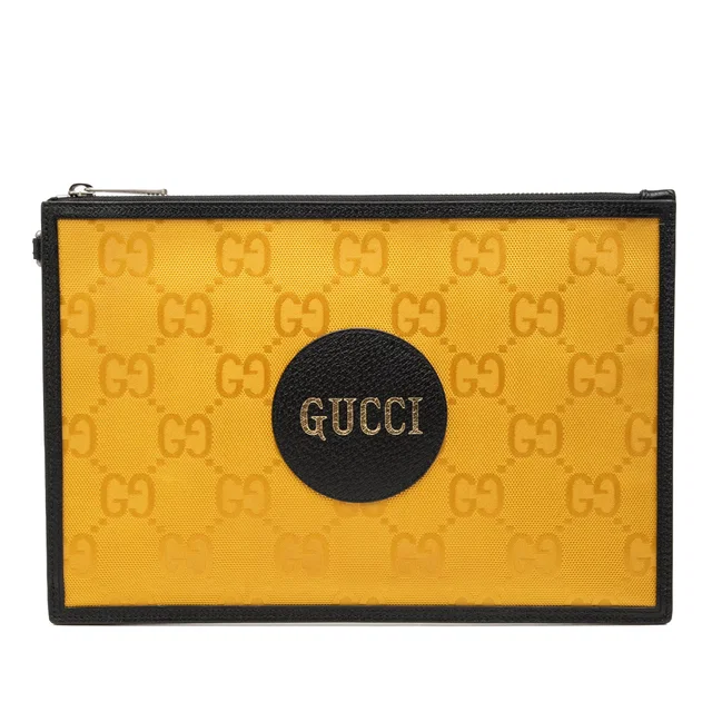 Black Gucci GG Nylon Off The Grid Clutch in Black Nylon from Designer Revival