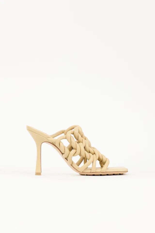 Bottega Veneta Knotted Leather Stretch Sandal in Leather from VSP Consignment