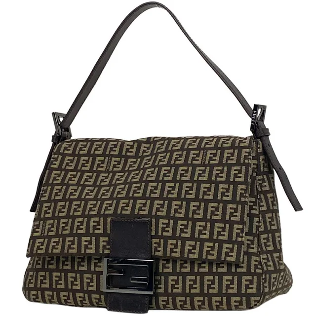 Fendi Zucchino Shoulder Bag Hobo Mamma Bucket Canvas Brown in brown|red Canvas from Poshmark