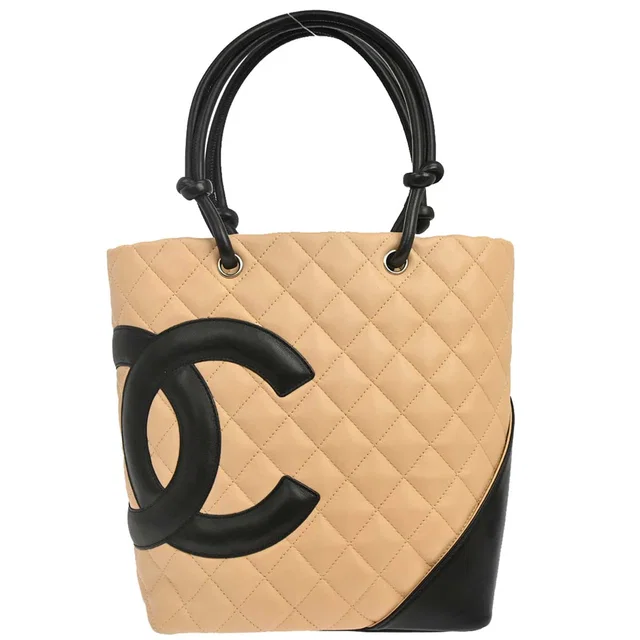 Chanel 2005-2006 Beige Calfskin Cambon Ligne Tote Handbag in Beige Calfskin from AMORE Vintage Tokyo