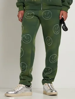 Retrovert Straight Trousers with Printed Details in 70% Cotton, 30% Polyester, photo 3 of 8 from LUISAVIAROMA