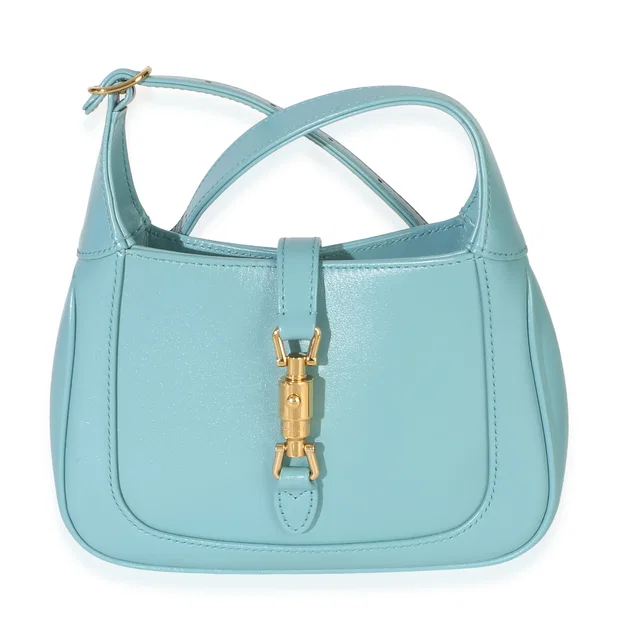 Gucci Dusty Azure Boarded Dyana Lux Calfskin Mini Jackie 1961 Hobo in Blue Calfskin from myGemma