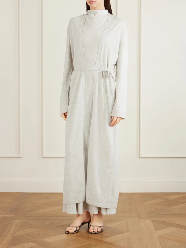KHAITE Alek belted merino wool cardigan in Grey, photo 2 of 2 from NET-A-PORTER (Canada)