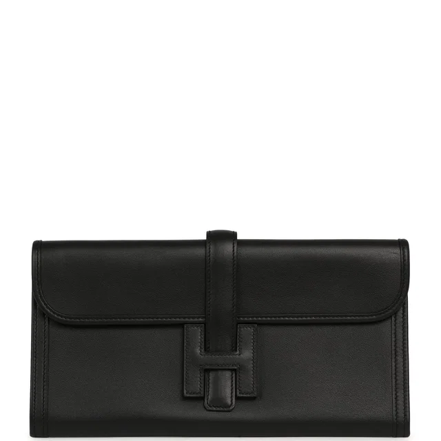 Hermès Jige Elan 29 Black Swift in Black Swift leather from Madison Avenue Couture