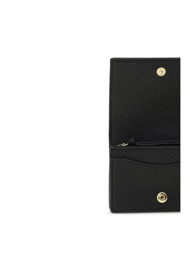GANNI Bou Card Holder — Black Recycled Polyester Wallets & Purses in Black Caviar leather from HEWI