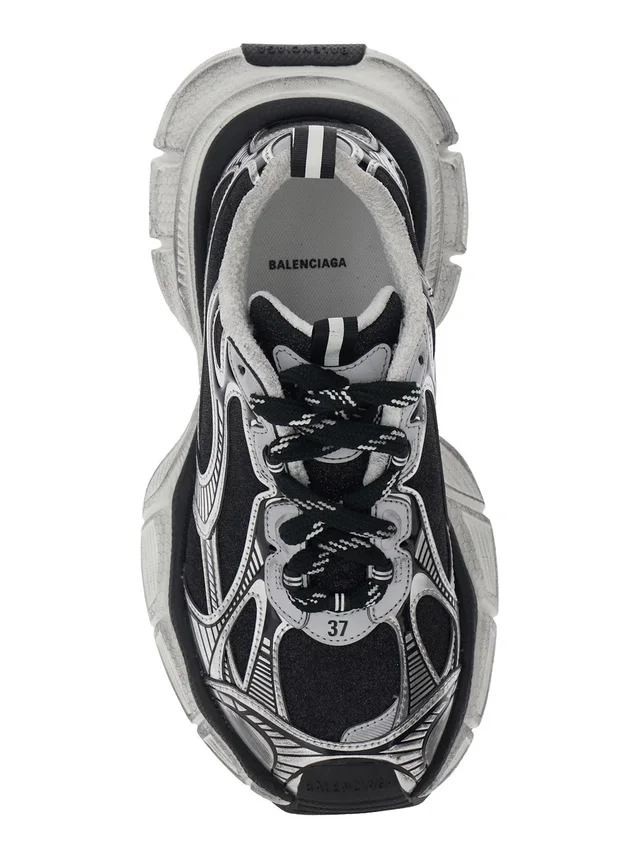 BALENCIAGA Sneakers '3XL' with Logo on the Toe in Metallic Tech Fabric Mix for Women in Grey 55% Polyurethane 45% Polyester, photo 7 of 7 from Gaudenzi Boutique