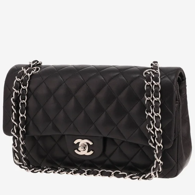 Chanel Timeless Classic handbag in black quilted leather in Black Leather from Collector Square