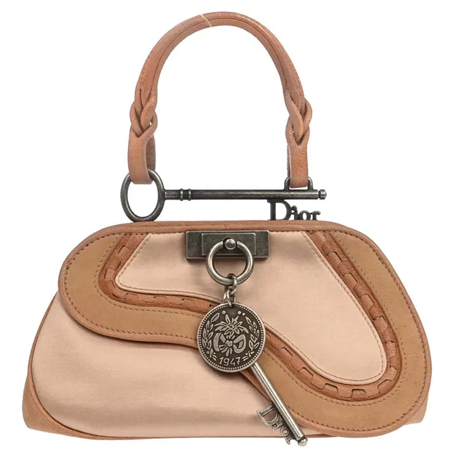 Dior Beige Satin Suede Gaucho Handbag in Beige Suede from AMORE Vintage Tokyo