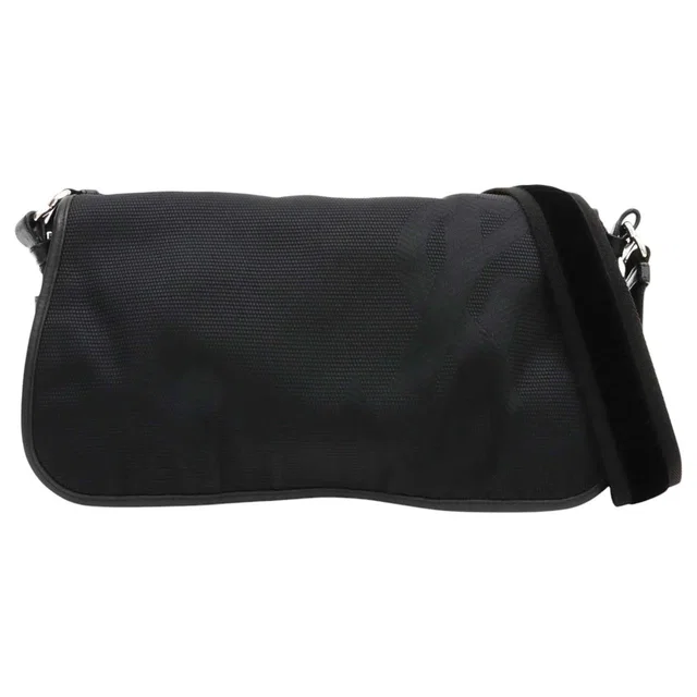 Saint Laurent Nylon Logo Shoulder Bag Black in Black Nylon from VINTAGE QOO TOKYO