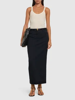 BETTTER Long skirt with pockets in 98% Cotton, 2% Elastane, photo 2 of 5 from LUISAVIAROMA