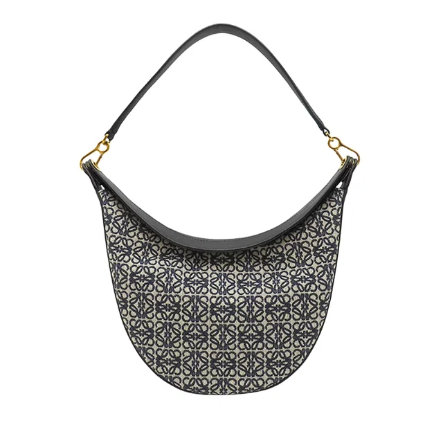 Blue LOEWE Anagram Canvas Luna Hobo in Blue Canvas from Designer Revival