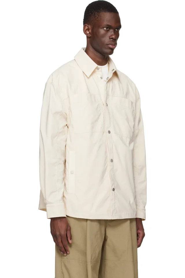 Mordecai Off-White Striped Overshirt, photo 2 of 4 from SSENSE