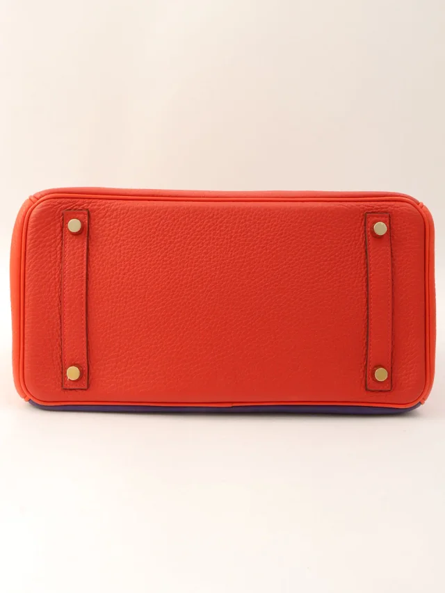 Hermès 2012 Made Birkin 30 Rouge Vif/Rouge Pivoine/Ultraviolet in Red Togo leather from VINTAGE QOO TOKYO, photo 11 of 12