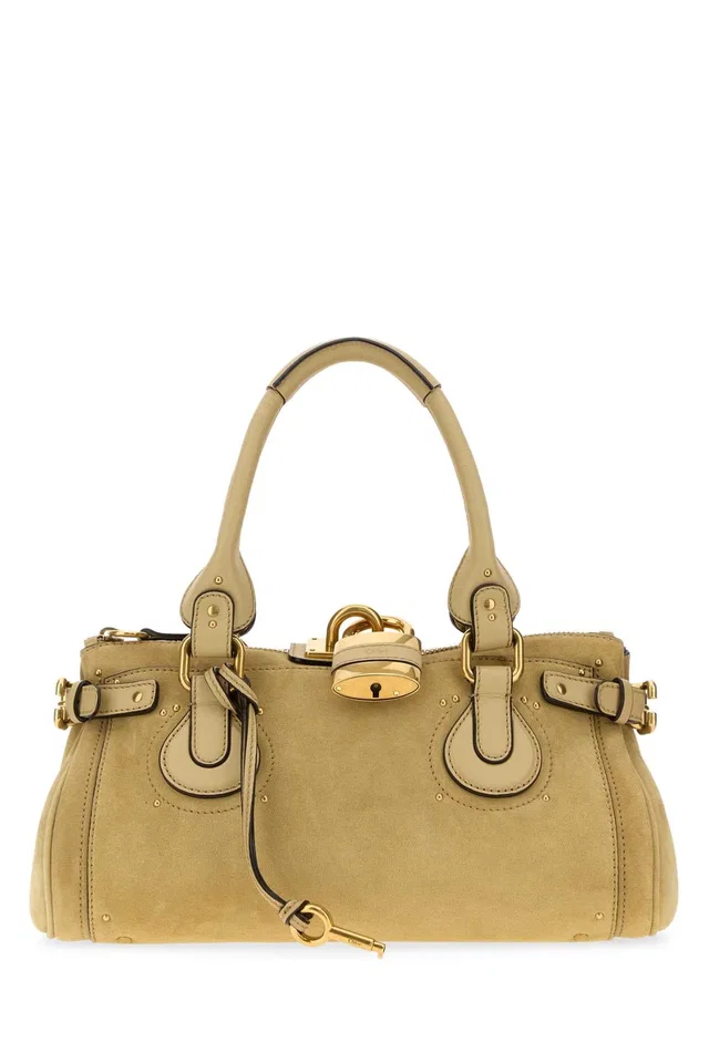 Chloé Paddington Shoulder Bag — Beige in Beige Suede from HEWI