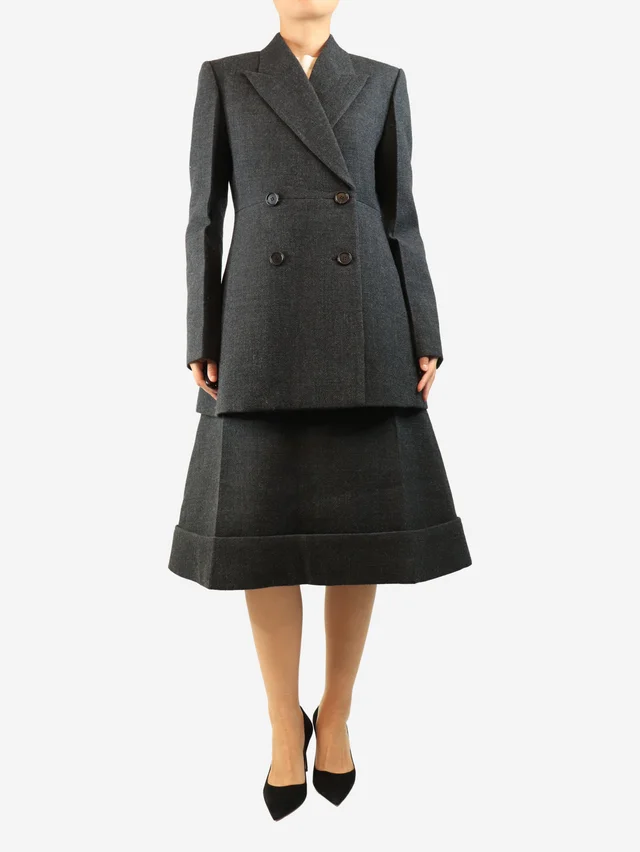 Prada Grey blazer and skirt two piece set - size UK 10 in Grey Wool from Sign of the Times, photo 2 of 2