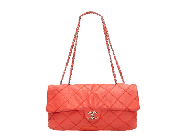 Red Chanel Ultimate Stitch Flap Bag in Red Leather from Designer Revival
