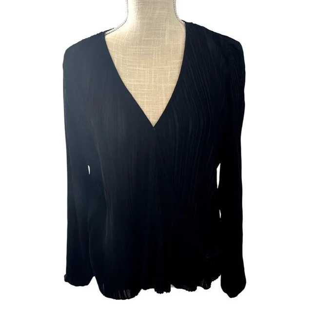 TOTEME Women's Blouse - Black - 28D in black from Depop
