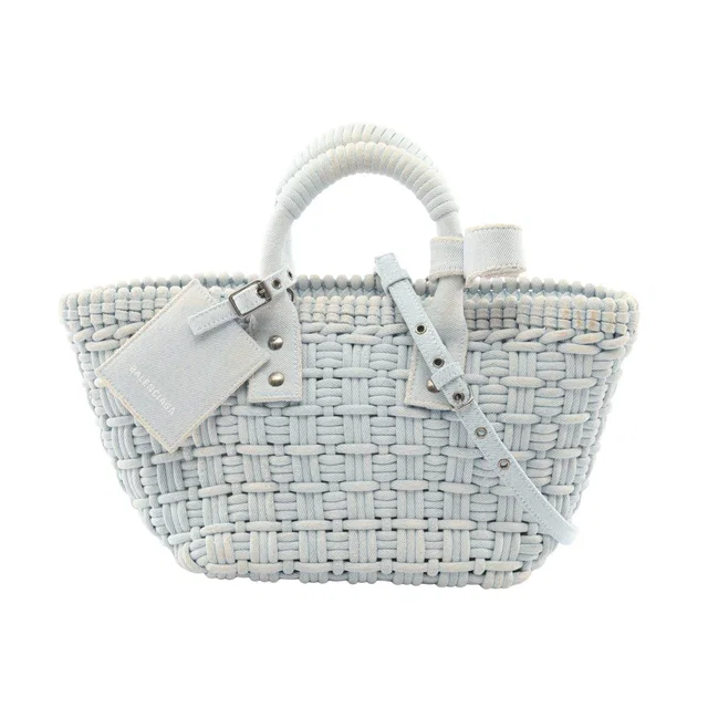 Balenciaga Bistro XS Denim 2way Tote Bag in Denim from LuxUness