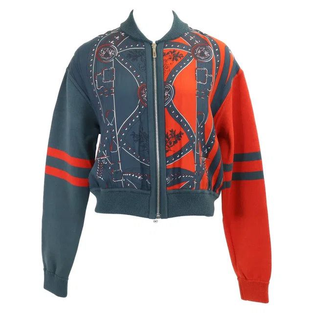 Hermès Grand Tralala Twillaine Silk Blend Zip Up Jacket 36 in Silk from The Reluxe
