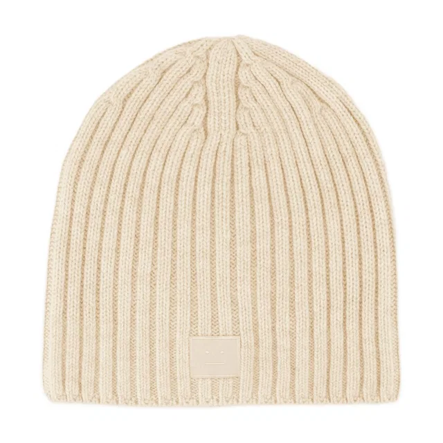 Acne Studios C40387-633 Beanie — Beige Wool Beanies in Beige Wool from HEWI