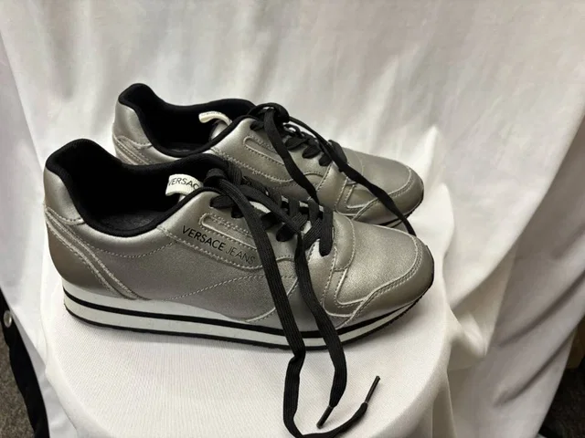 Versace Silver Trainers in Silver from Oxfam Online Shop