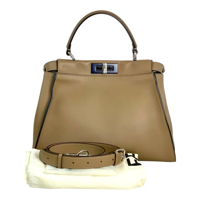 Fendi Medium Dark Tan Peekaboo with Strap in Brown from Luxury Promise