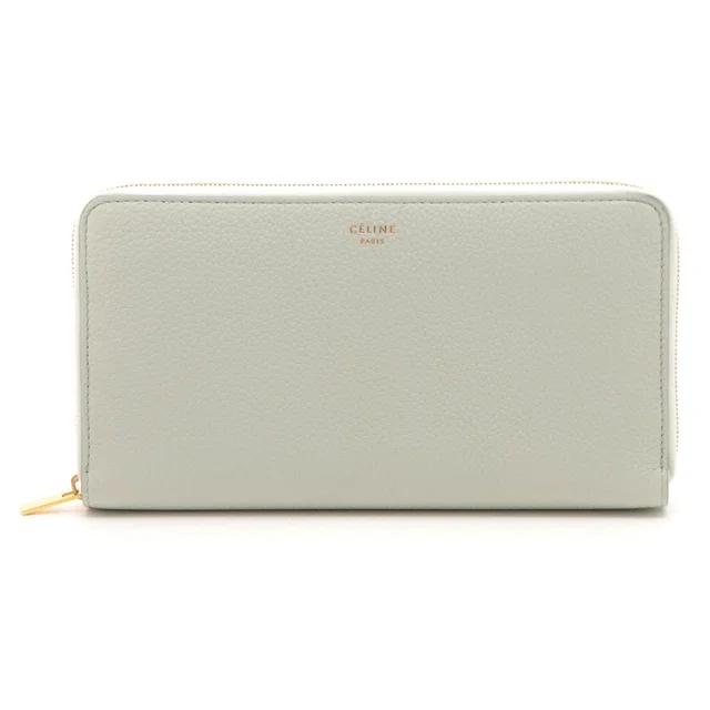 Celine Round Wallet Light Green Leather in Green Leather from The Reluxe
