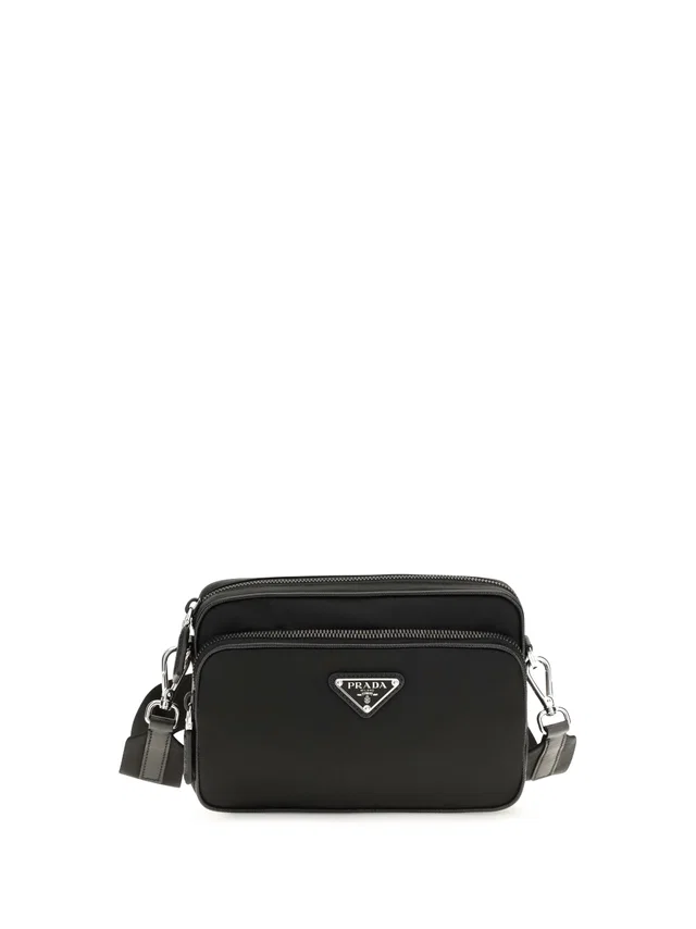Prada Bandoliera Shoulder Bag — Black Recycled Polyamide in Black Nylon from HEWI
