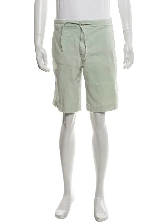 Loro Piana Linen Flat Front Shorts in green from The RealReal