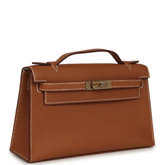 Hermès Special Order (HSS) Kelly Pochette Gold Verso Swift Permabrass Hardware in Gold Swift leather from Madison Avenue Couture, photo 2 of 2