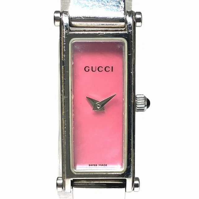 Gucci Watch SS Quartz Pink Shell Dial in Pink from The Reluxe