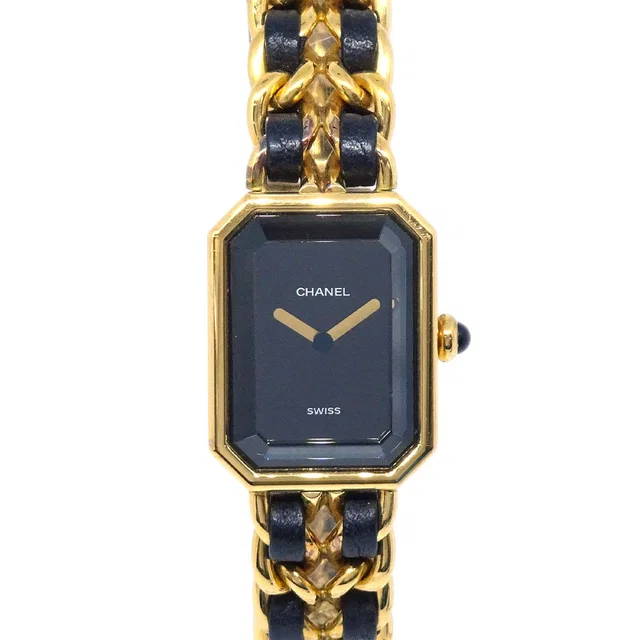 Chanel Premiere Watch Gold #XL in Gold Leather from AMORE Vintage Tokyo