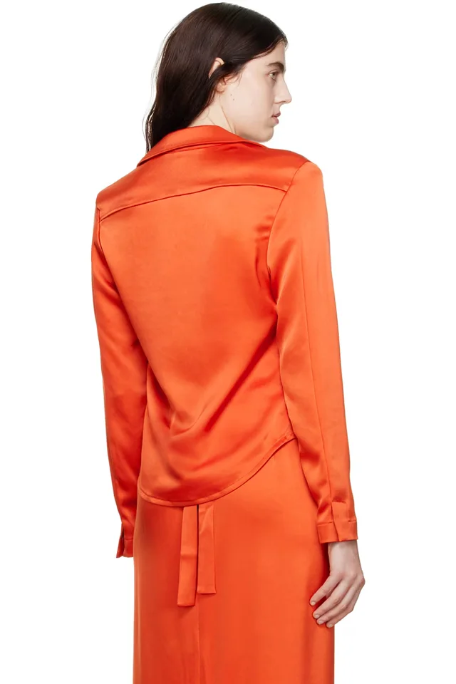 Paris Georgia SSENSE Exclusive Orange Hook-Eye Shirt, photo 3 of 4 from SSENSE