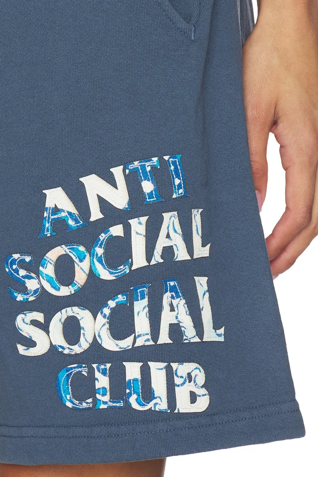 Anti Social Social Club Boro Wave Shorts in Indigo, photo 6 of 6 from REVOLVE (Canada)