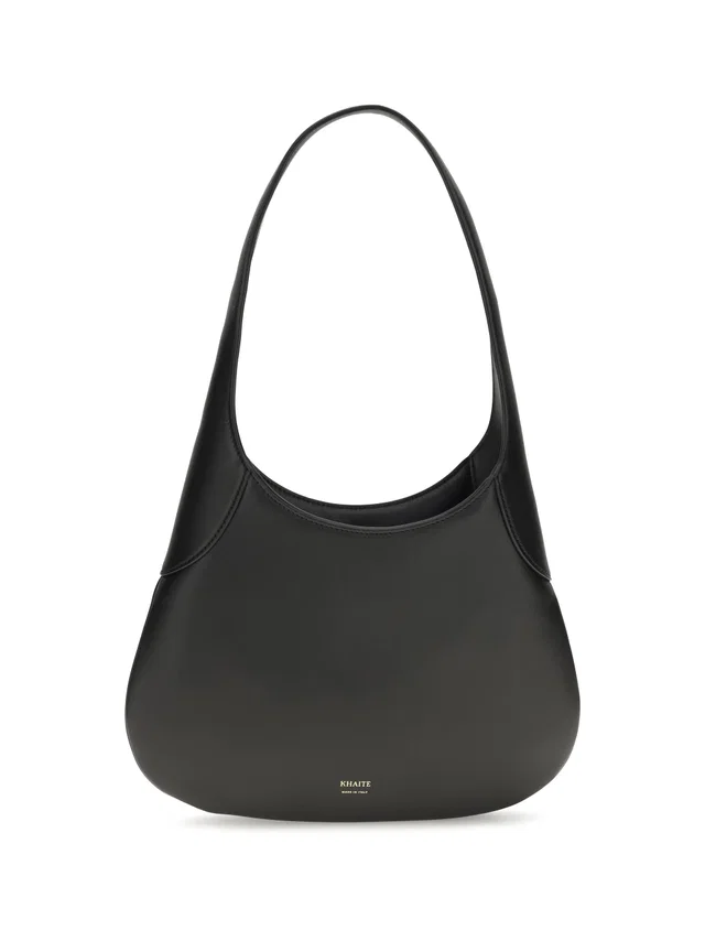 Khaite Joan Shoulder Bag — Black Calf Leather Bos Taurus in Black Calfskin from HEWI