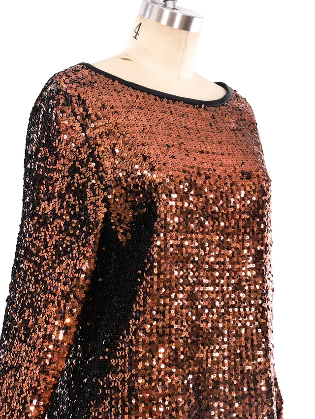 Saint Laurent Copper Sequin Top in Satin from Arcade Vintage, photo 2 of 2