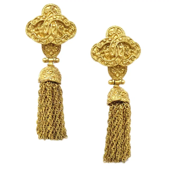 Chanel 1994 Filigree Earrings Clip-On Gold in Gold from AMORE Vintage Tokyo