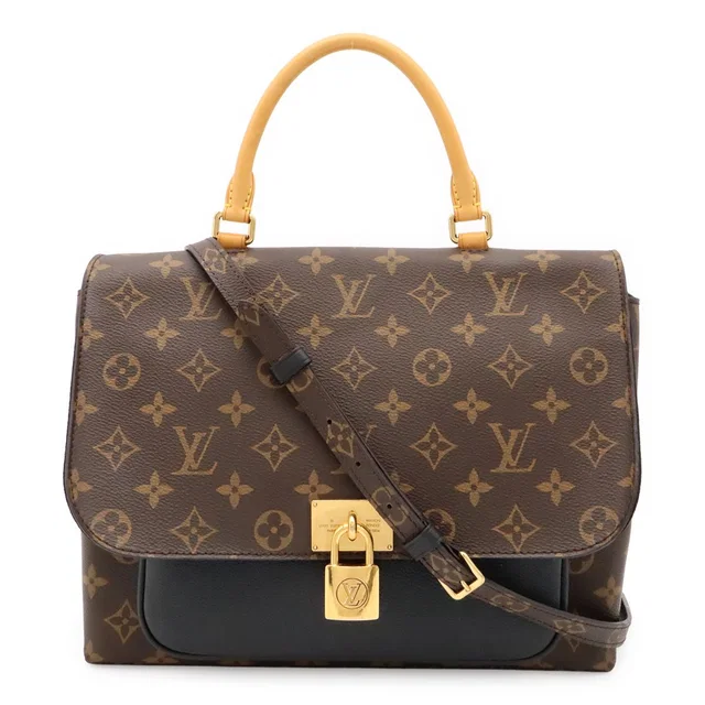 Louis Vuitton Monogram Marignan 2-Way Shoulder Bag Crossbody Leather Noir Black in Black Leather from The Reluxe