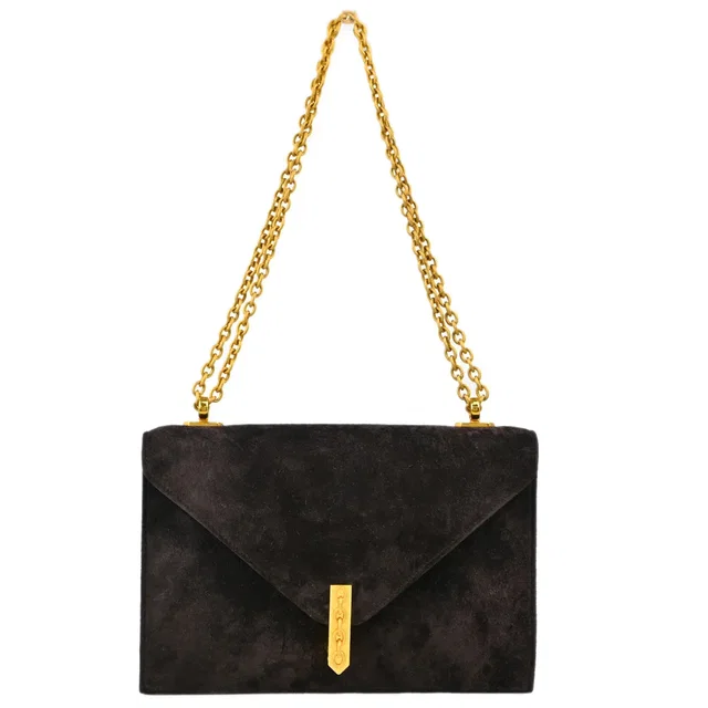 Hermès 1979 Brown Doblis Alcazar Shoulder Bag in Brown Suede from AMORE Vintage Tokyo