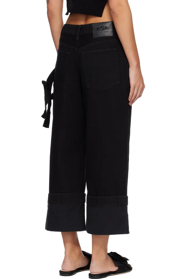 Simone Rocha Black Straight Leg Jeans, photo 3 of 4 from SSENSE