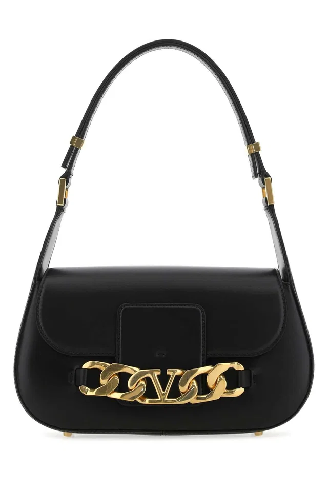 Valentino Garavani Shoulder Bag — Black in Black Calfskin from HEWI