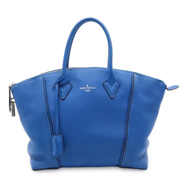 Louis Vuitton Parnassea Lockit PM Handbag Leather Blue Silver in Blue Leather from The Reluxe